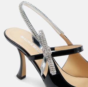 MACH & MACH Black and Silver Rhinestone Heels